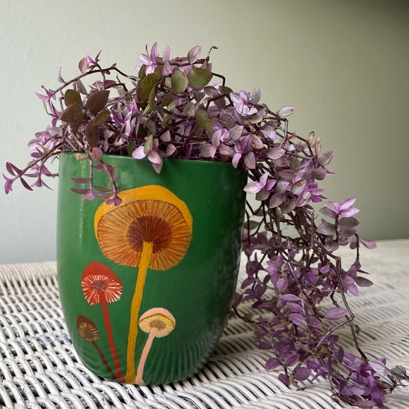 Other - Hand painted Mushroom Plant Pot/flower pot/boho chique/hippie decor/bohemian